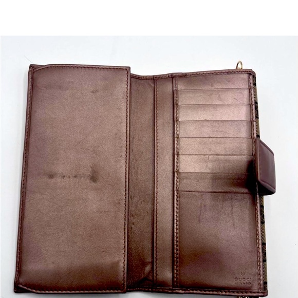 AUTHENTIC GUCCI GG MONOGRAM PINK LEATHER TRIM LOVELY HEARTS WALLET - Picture 10 of 11